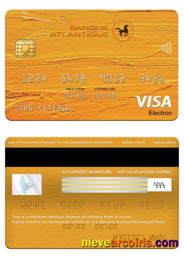 Senegal Banque Atlantique Bank visa electron card